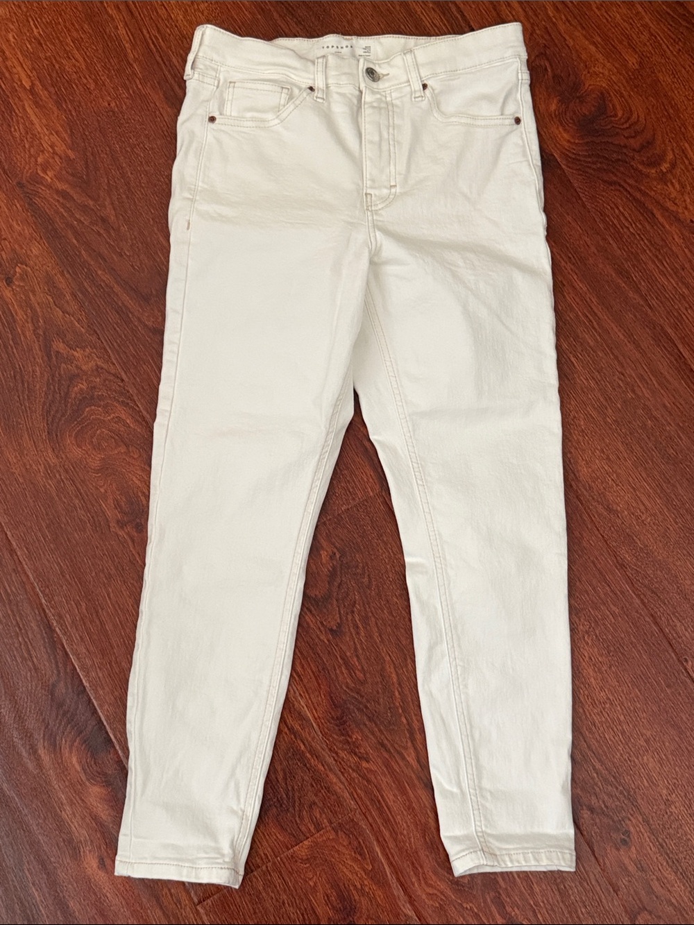 Topshop Jamie White Petite High-Rise Skinny Jeans (W28 / 24” Inseam)